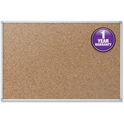 Mead Classic Cork Bulletin Board - 36" Board Height x 48" Board Width - Natural Cork Surface - Self-healing - Silver Aluminum Frame - 1 Each MEA85362