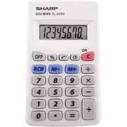 Sharp Calculators EL-240SAB 8-Digit Handheld Calculator - 3-Key Memory, Sign Change, Auto Power Off - 8 Digits - LCD - Battery/Solar Powered - 1 x LR1130 - 0.7" Height x 2.8" Width x 4.6" Depth - Gray, Blue - 1 Each SHREL240SAB