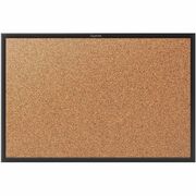 Quartet Classic Series Bulletin Board - 24" Board Height x 36" Board Width - Brown Natural Cork Surface - Self-healing, Durable, Sturdy - Black Aluminum Frame - 1 Each QRT2303B