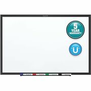 Quartet Classic Magnetic Whiteboard - 24" (2 ft) Width x 18" (1.5 ft) Height - White Painted Steel Surface - Black Aluminum Frame - Horizontal/Vertical - Magnetic - 1 Each QRTSM531B