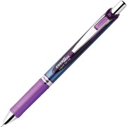 EnerGel EnerGel RTX Liquid Gel Pen - 0.5 mm Fine Needle Pen Point - Refillable - Retractable - Violet Ink - Gel-based - Blue Stainless Steel Barrel - Metal Tip - 1 Each PENBLN75V