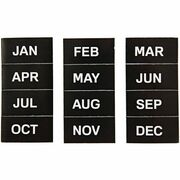 MasterVision Magnetic Monthly Calendar Characters - Skill Learning: Name of Months - Magnetic - 1" Height x 2" Width - Black - 12 / Pack BVCFM1108