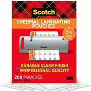 Scotch Thermal Laminating Pouches - Laminating Pouch/Sheet Size: 9" Width x 11.50" Length x 3 mil Thickness - Glossy - for Document, Photo, Schedule, Presentation, Phone List, Certificate, Sign, Award, Calendar, Artwork - Double Sided, Photo-safe - Clear  MMMTP3854200