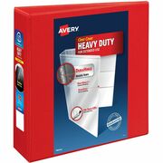 Avery&reg; Heavy-Duty View Binders with One Touch EZD Rings - 3" Binder Capacity - Letter - 8 1/2" x 11" Sheet Size - 670 Sheet Capacity - 670 x 3" Ring(s) - Fastener(s): Ring - Pocket(s): 4, Internal - Polypropylene - Red - Adhesive, Durable, Heavy Duty, AVE79325