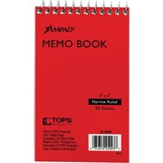 Ampad Topbound Memo Notebook - 50 Sheets - Wire Bound - 3" x 5" Sheet Size - White Paper - Assorted Pressboard Cover - Mediumweight, Rigid - Recycled - 1 Each TOP25093