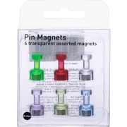 MasterVision Planning Board Magnetic Push Pins - 0.3" Diameter - 1 Each - Gray, Blue, Red BVCIM356601