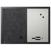 MasterVision Dry-erase Combination Board - 18" Board Height x 24" Board Width - Felt Surface - Magnetic, Lightweight - Black Medium Density Fiber (MDF) Frame - 1 Each BVCMX04433168