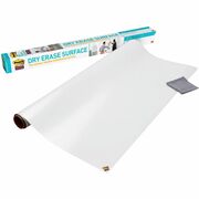 Post-it&reg; Self-Stick Dry-Erase Film Surface - 48" (4 ft) Width x 72" (6 ft) Length - White Film - Rectangle - Flexible, Stain Resistant, Self-stick - 1 / Pack MMMDEF6X4