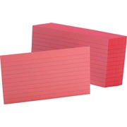 Oxford Colored Ruled Index Cards - 100 Sheets - Front Ruling Surface - Index Card - 3" x 5" Sheet Size - Cherry Paper - Durable - 100 / Pack OXF7321CHE