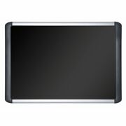 MasterVision MVI SoftTouch Deluxe Bulletin Board - 23.62" Board Height x 35.43" Board Width - Black Foam Surface - Smooth - Black Aluminum Frame - 1 Each BVCMVI030301