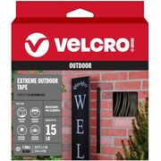 VELCRO&reg; Extreme Outdoor 10ft x 1in Tape Roll Black - 10 ft Length x 1" Width - Black - Silicone - Temperature Resistant, UV Resistant, Weather Resistant - For Outdoor, Indoor, Hanging, Project, Smooth Surface, Rough Surface, Wood, Brick, Concrete, Pat VEK91843