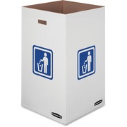 Bankers Box Waste & Recycling Bins - Internal Dimensions: 18" Width x 18" Depth x 30" Height - External Dimensions: 18.4" Width x 18.4" Depth x 30.4" Height - 42 gal - Corrugated Paper - White, Blue - Recycled - 10 / Carton FEL7320101