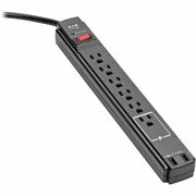 Tripp Lite series Protect It! 6-Outlet Surge Suppressor/Protector - 6 x NEMA 5-15R, 2 x USB - 1875 VA - 990 J - 120 V AC Input - 6 ft TRPTLP606USBB