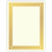 Geographics Gold Foil Certificate - - LengthLaser, Inkjet Compatible - Gold with Gold Border - 15 / Pack GEO47829