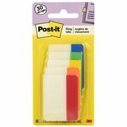 Post-it&reg; Tabs - Write-on Tab(s) - 2" Tab Width - Red, Orange, Yellow, Green, Blue Tab(s) - Removable, Durable, Repositionable, Customizable, Writable, Wear Resistant, Tear Resistant - 30 / Pack MMM686ROYGB