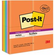 Post-it&reg; Super Sticky Notes - Energy Boost Color Collection - 1680 x Multicolor - 3" Flag/Note Width x 3" Flag/Note Length - Square - 70 Sheets per Pad - Vital Orange, Tropical Pink, Sunnyside, Blue Paradise, Limeade - Paper - Self-adhesive, Recyclabl MMM65424SSAU