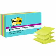 Post-it&reg; Super Sticky Dispenser Notes - Supernova Neons Color Collection - 900 x Multicolor - 3" Flag/Note Width x 3" Flag/Note Length - Rectangle - 90 Sheets per Pad - Aqua Splash, Acid Lime, Guava - Paper - Self-adhesive, Removable, Recyclable - 10  MMMR33010SSMIA