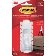 Command Strip Adhesive Hooks - 5 lb (2.27 kg) Capacity - for Home, Office - White - 1 Pack MMM17003ES