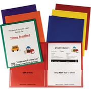 C-Line Classroom Connector Report Cover - 2 Front & Back Pocket(s) - Red, Orange, Yellow, Blue, Green, Purple - 36 / Box CLI32000