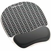 Fellowes Photo Gel Mouse Pad and Wrist Rest with Microban - Chevron - 9.25" Height x 7.88" Width x 0.88" Depth - Black, White - Gel, Rubber - Stain Resistant, Skid Proof - 1 Each FEL9549901