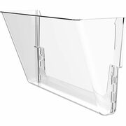 Storex Stacking Wall Pocket - 1 Pocket(s) - 7" Height x 4" Width x 13" Length - Stackable - Clear - Plastic - 1 Each STX70213U06C