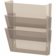 Storex Stacking Wall Pocket Set - 18 x File - 1 Pocket(s) - 7" Height x 4" Width x 16" Length - Stackable - Smoke - Poly - 3 / Set STX70246U06C