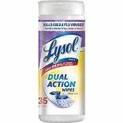 Lysol Dual Action Wipes - For Multi Surface - Citrus Scent - Recommended For: Stain Remover - White/Purple - 35/Tub - 1 Each RAC81143