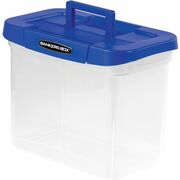 Bankers Box Heavy-Duty Portable File Box - Internal Dimensions: 11.75" Width x 6.75" Depth x 10.75" Height - External Dimensions: 14.3" Width x 8.6" Depth x 11.1" Height - Media Size Supported: Letter - x File - Lid Lock Closure - Heavy Duty - Stackable - FEL0086301
