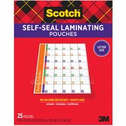 Scotch Self-Seal Laminating Pouches - Sheet Size Supported: Letter - Laminating Pouch/Sheet Size: 9" Width x 11.50" Length x 9.50 mil Thickness - Thick Gloss - for Document, Schedule, Presentation, Phone List, Certificate, Sign, Award, Calendar, Artwork - MMMLS85425G