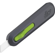 Slice Auto Retract Utility Knife - Ceramic Blade - 0.9" Height x 1.4" Width x 6.1" Length - Retractable, Non-sparking, Non-conductive, Rust-free Blade, Durable, Ambidextrous, Comfortable - Glass-filled Nylon, Stainless Steel, Zirconia, Carbon Steel - Gray SLI10554