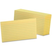 Oxford Colored Ruled Index Cards - Front Ruling Surface - Ruled Front Ruling - 90 lb Basis Weight - 3" x 5" Sheet Size - Canary Paper - 100 / Pack OXF7321CAN