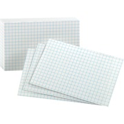 Grid Index Cards, 3 x 5, White, 100/Pack OXF02035