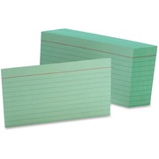 Oxford Colored Ruled Index Cards - Front Ruling Surface - Ruled Front Ruling - 90 lb Basis Weight - 3" x 5" Sheet Size - Green Paper - 100 / Pack OXF7321GRE