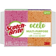 Scotch-Brite StayFresh Sponge - 5.8" Height x 4.6" Width x 4.6" Depth - 4 / Pack - Cellulose - Assorted MMM7274FD
