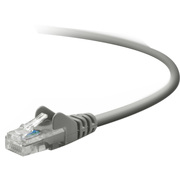 Belkin RJ45 CAT-5e Patch Cable, Snagless Molded Grey 01 - 1 ft Category 5e Network Cable for MacBook Air, MacBook Pro, Network Device - First End: 1 x RJ-45 Network - Male - Second End: 1 x RJ-45 Network - Male - Patch Cable - Gold Plated Connector - 24 A BLKA3L79101S