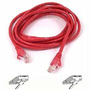 Belkin RJ45 CAT-5e Patch Cable, Snagless Molded Red 02 - 2 ft Category 5e Network Cable for MacBook Air, MacBook Pro, Network Device - First End: 1 x RJ-45 Network - Male - Second End: 1 x RJ-45 Network - Male - Patch Cable - Gold Plated Connector - 24 AW BLKA3L79102REDS