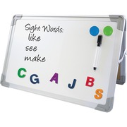 Flipside Magnetic Dry-Erase Desktop Easel - 18" (1.5 ft) Width x 12" (1 ft) Height - White Aluminum Surface - Desktop - Magnetic - 1 Each FLP50000