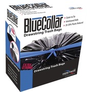 BlueCollar 30-gallon Drawstring Trash Bags - 30 gal Capacity - 34" Length x 30" Width x 1 mil (25 Micron) Thickness - Drawstring Closure - Black - Garbage - 40/Box - 6 / Carton HERN6034YKRC1CT
