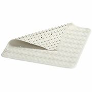 Rubbermaid Commercial Safti Grip Large Bath Mat - Bathroom - 28" Length x 16" Width - Rectangular - Textured - Rubber - White - 1 Each RCP1982726