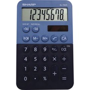Sharp EL-760RBBL Desktop Calculator - 3-Key Memory, Dual Power, Angled Display, LCD Display, Automatic Power Down, Extra Large Key - 8 Digits - LCD - Battery/Solar Powered - 1 x LR54 - 0.9" Height x 3" Width x 4.7" Depth - Blue - Plastic - Desktop - 1 Eac SHREL760RBBL