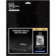 Avery&reg; PermaTrack Metallic Asset Tag Labels, 3/4" x 2" , 240 Asset Tags - Waterproof - 3/4" Width x 2" Length - Permanent Adhesive - Rectangle - Laser - Glossy Silver - Silver - Film - PVC-free, Print-to-the Edge, Permanent Adhesive, Chemical Resistan AVE61524