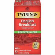 Twinings of London Decaf English Breakfast Black Tea Bag - Black Tea - 1.8 oz - Decaffeinated - 25 / Box TWG09182