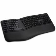 Kensington Pro Fit Ergo Wireless Keyboard-Black - Wireless Connectivity - Bluetooth/RF - 4 - 2.40 GHz - USB Interface - ChromeOS, macOS, Windows - Black KMW75401