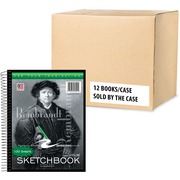 Roaring Spring Rembrandt SketchBook - 100 Sheets - 200 Pages - Plain - Twin Wirebound - Plain Front Ruling - 20 lb Basis Weight - 75 g/m² Grammage - Letter - 11" x 8 1/2" Sheet Size - 0.75" Height x 8.5" Width x 11" Length - White Paper - Rembrandt B ROA53101CS