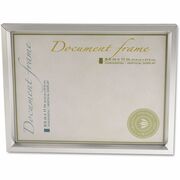 Universal Products Document Frame - Holds 8.50" x 11" Insert - Rectangle - Desktop - Portrait, Landscape - Brushed Metal - Easel Back - Plastic - Metallic Silver - 1 Each UNV76853