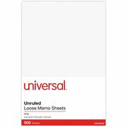 Universal Loose White Memo Sheets, 4 x 6, Unruled, Plain White, 500/Pack - 500 Sheets - Unruled Front Ruling - Plain White Paper - 500 / Pack UNV46500