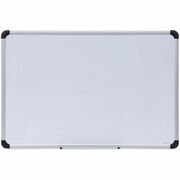 Universal Dry Erase Board - 36" (3 ft) Width x 24" (2 ft) Height - White Steel Surface - Satin Aluminum Frame - Magnetic - 1 Each UNV43733