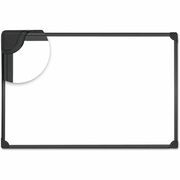 Universal Dry Erase Board - 24" (2 ft) Width x 18" (1.5 ft) Height - White Steel Surface - Black Aluminum Frame - Magnetic - 1 Each UNV43024