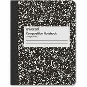 Universal Notebook - 1 Subject(s) - 100 Sheets - Sewn - Medium Ruled, College Ruled Front Ruling - 15 lb Basis Weight - 9.75" Height x 7.5" Width - White Paper - Black Marble Chipboard Cover UNV20940