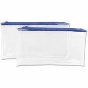 Universal Carrying Case (Wallet) Cash - Blue, Clear - Plastic Body - 6" Height x 11" Width - 2 Pack UNV69025